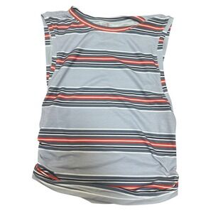 Free People Movement Tank Top XS Striped Athletic Ruched Drawstring NWT